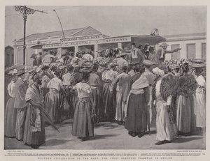 Western Civilisation in the East, the First Electric Tramway in Ceylon by Joseph Nash